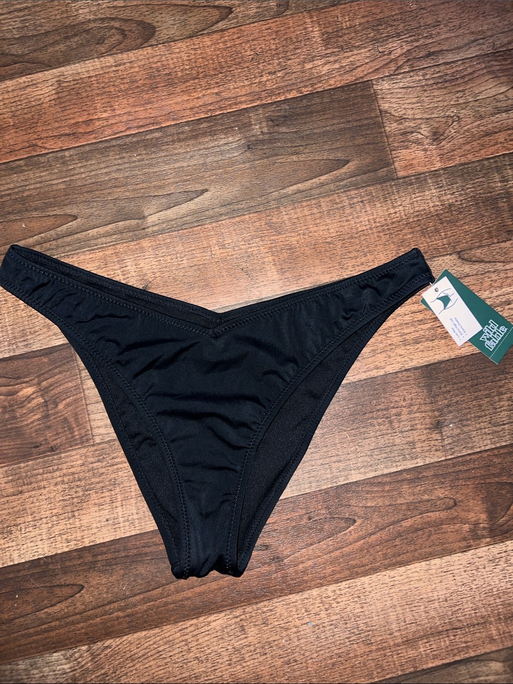 wild fable Black V-Cut Bikini Bottom low rise high leg large nwt